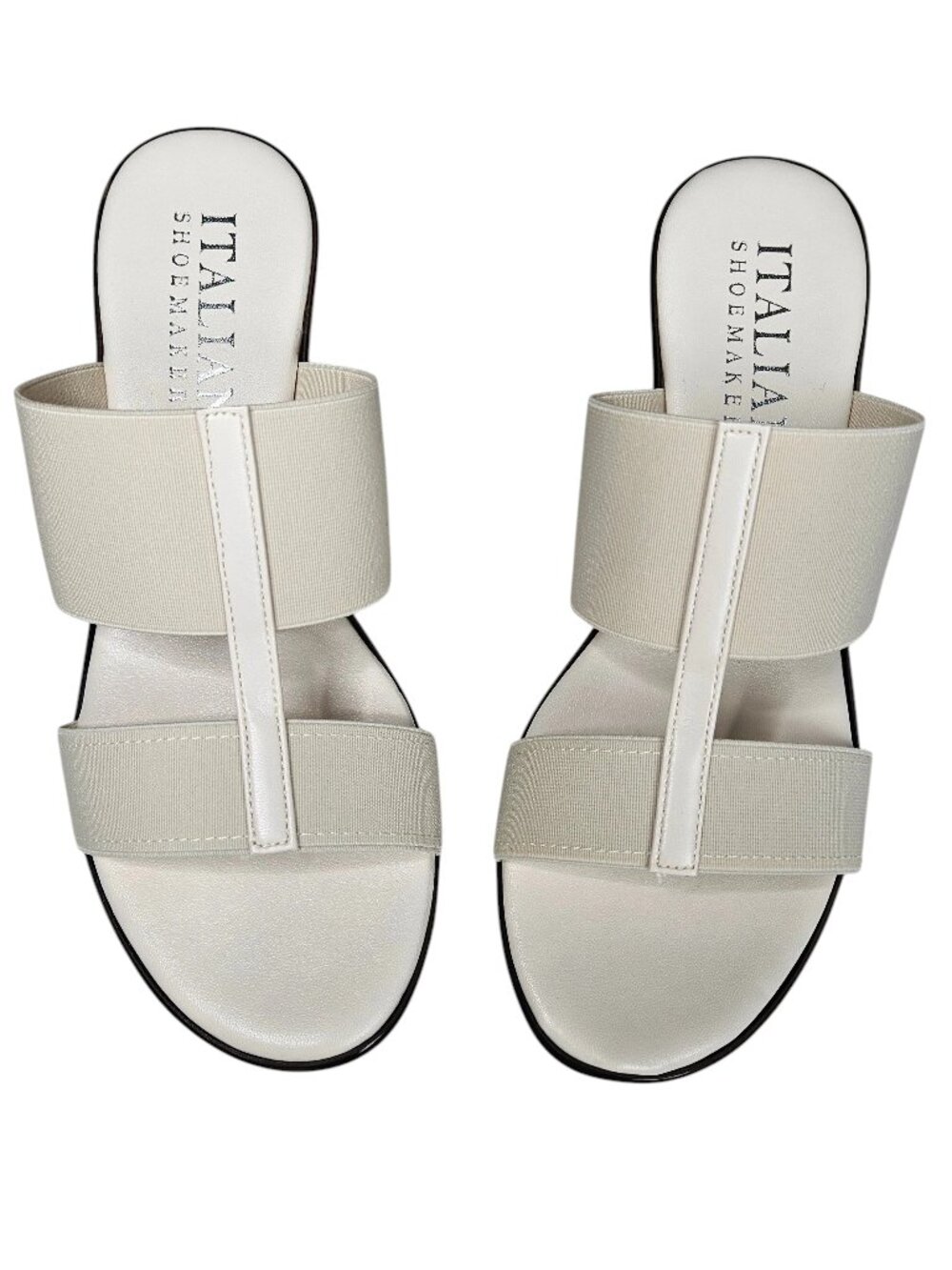 Italian Shoemakers Sadey Stretch Elastic Wedges, Made in Italy, Size 7, Natural - Picture 2 of 13